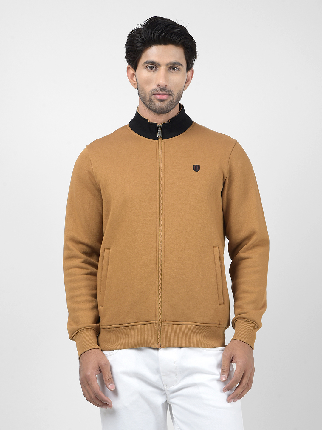 Numero Uno Men Color Block Brown Sweat Shirt